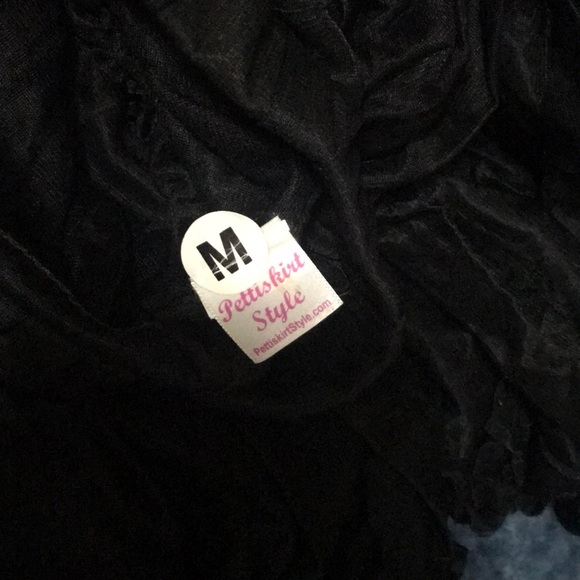 Black FULL Chiffon Knee L. Petticoat (Lolita/Goth) - Picture 4 of 5